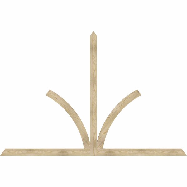 Ekena Millwork Richland Rough Sawn Timber Gable Bracket, Douglas Fir, 108"W x 72"H x 2"D x 4"F, 16/12 Pitch GBW108X72X0204RIC00RDF - main